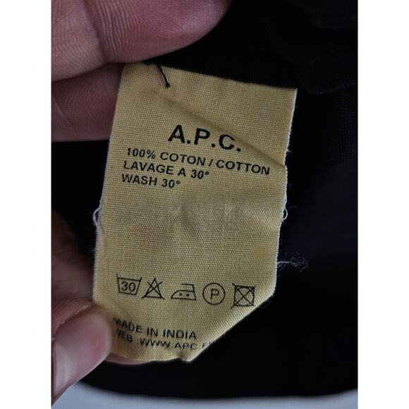 A.P.C. Men’s Black Button Down Shirt Size M Short Sleeve Timeless Minimalist - Picture 6 of 6